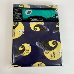 The Nightmare Before Christmas Purple Tablecloth Jack Skellington Sally 70”Round